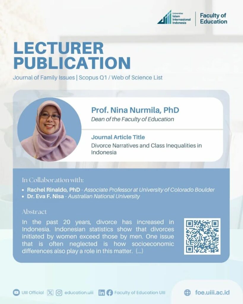 Lecturer Publication 2023: Prof. Nina Nurmila, PhD - Faculty of Education