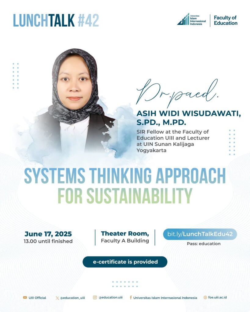 Lunch Talk #42: Systems Thinking Approach for Sustainability - Faculty ...