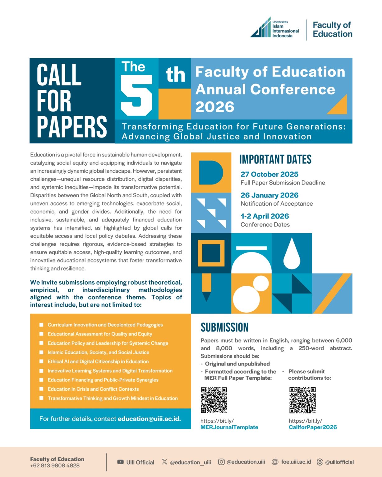 The 5th Annual Conference 2026 - Faculty of Education